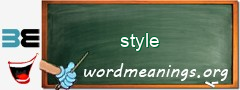 WordMeaning blackboard for style